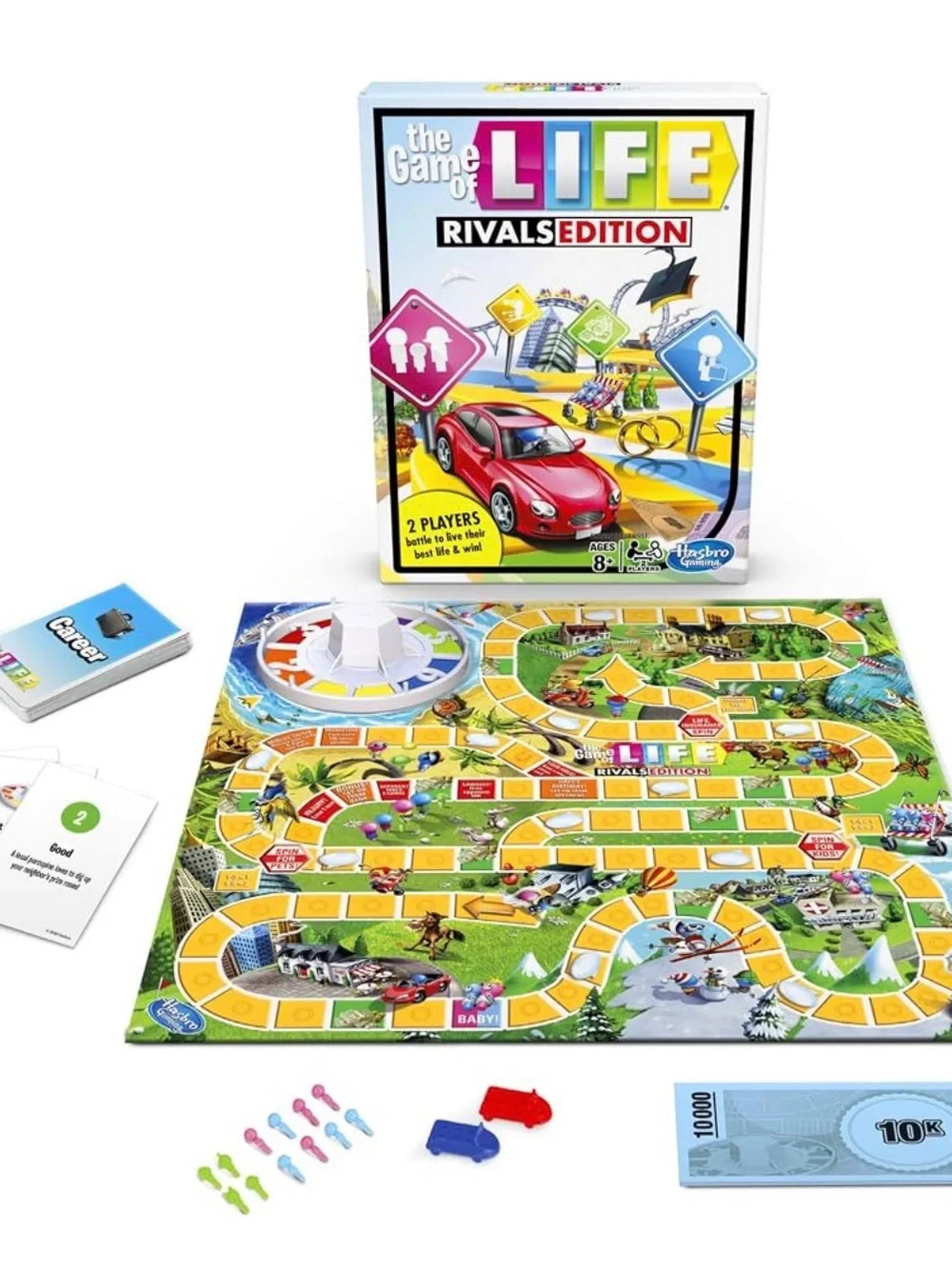 Hasbro The Game of Life Rivals Edition - Red, Yellow, Pink, Blue, Green